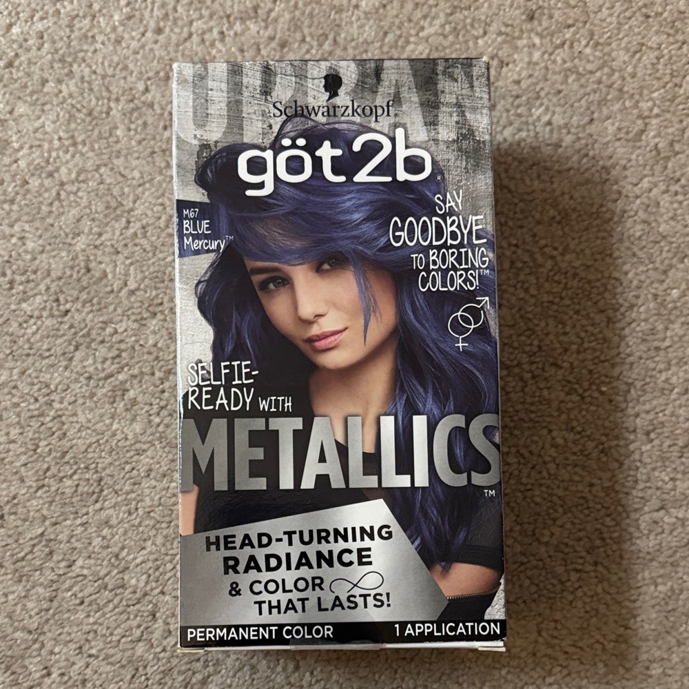 NEW Schwarzkopf got2b Metallics #M67 Blue Mercury - Permanent Color Hair Dye